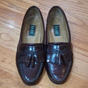 Bass Men's Dark Brown Leather Tassel Loafers